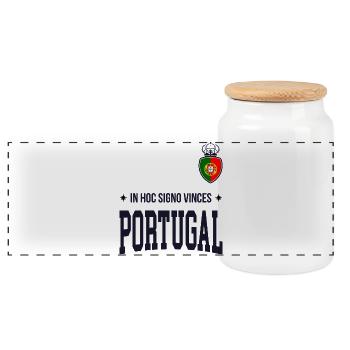 T-shirt typographique Portugal Bold 2025 - Boîte à biscuits avec couvercle en bois - blanc - Devant