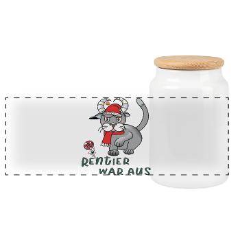 Les rennes étaient sortis - Boîte à biscuits avec couvercle en bois - blanc - Devant