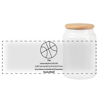 Molécule de basket-ball - IUPAC Nomenclature - Nerd Humour - Boîte à biscuits avec couvercle en bois - blanc - Devant