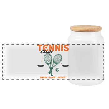 Chemise de tennis - Funny Retro Tennis Club Design pour - Boîte à biscuits avec couvercle en bois - blanc - Devant