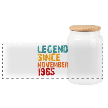 Légende 1965 60ème anniversaire Cadeaux pour Hommes Femmes 60 Y - Boîte à biscuits avec couvercle en bois - blanc - Devant