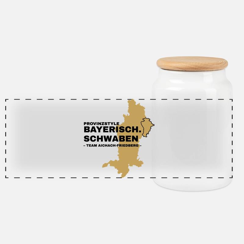 Souabe | AICHACH-FRIEDBERG - Boîte à biscuits avec couvercle en bois - blanc