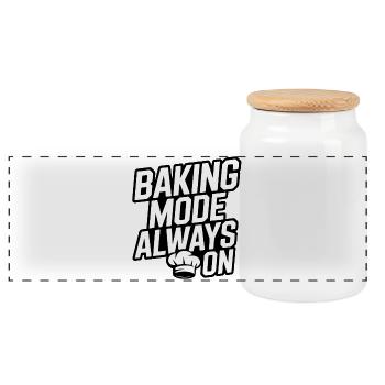 Baking mode always on - Panoramic Cookie Jar with Wooden Lid - white - Front