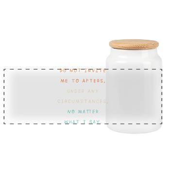 Techno House Electro Festival Hardstyle EDM - Panoramic Cookie Jar with Wooden Lid - white - Front
