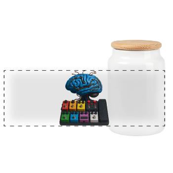 BRAIN PEDALBOARD – Ton & Sehen - Panorama Keksdose mit Holzdeckel - Weiß - Vorne