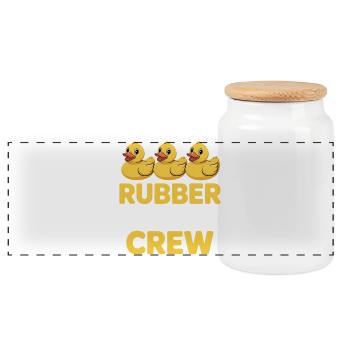 Rubber Duck Crew Typo Shirt - Panoramic Cookie Jar with Wooden Lid - white - Front