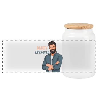 Daddy Approved Bart Mann Design - Panorama Keksdose mit Holzdeckel - Weiß - Vorne