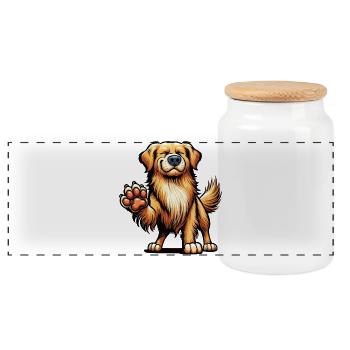 Golden Retriever Goldie Goldiepropriétaire Goldies - Boîte à biscuits avec couvercle en bois - blanc - Devant