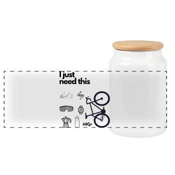 I just need this - Panoramic Cookie Jar with Wooden Lid - white - Front