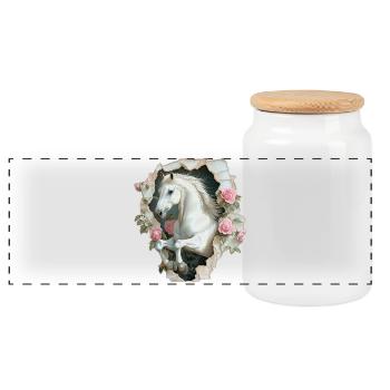 Cheval Vintage - Boîte à biscuits avec couvercle en bois - blanc - Devant