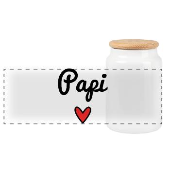 PAPY. PAPA. FÊTE DES PÈRES. BONNE FÊTE PAPA - Boîte à biscuits avec couvercle en bois - blanc - Devant