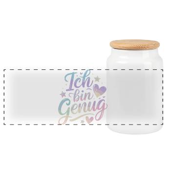 J’en suis assez Pastel Amour de soi Amour de soi - Boîte à biscuits avec couvercle en bois - blanc - Devant