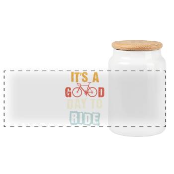 Es ist ein guter Tag zum Radfahren – ein Geschenk für Radfahrer - Panorama Keksdose mit Holzdeckel - Weiß - Vorne