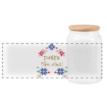 Merci pour tout - Boîte à biscuits avec couvercle en bois - blanc - Devant