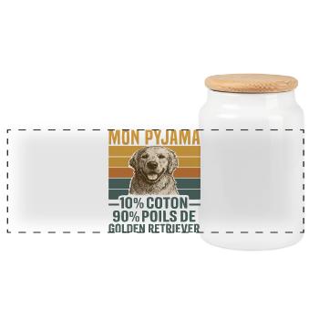 Golden Retriever Humor Hundehaargeschenk - Panorama Keksdose mit Holzdeckel - Weiß - Vorne