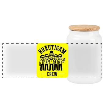 Enterrement de vie de garçon de l’équipe des mariés - Boîte à biscuits avec couvercle en bois - blanc - Devant