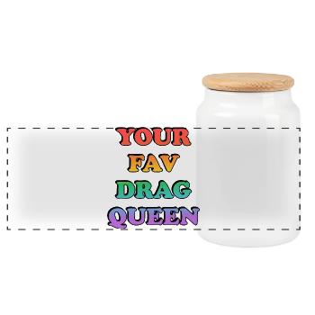 Dein Lieblings-Drag-Queen-Regenbogen - Panorama Keksdose mit Holzdeckel - Weiß - Vorne