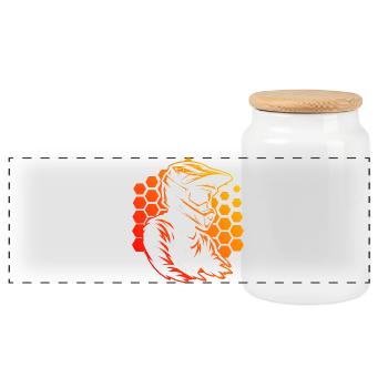Motocross Graphics for Motocross - Panoramic Cookie Jar with Wooden Lid - white - Front