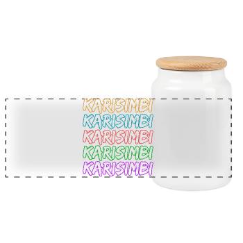 Gift for Karisimbi - Panoramic Cookie Jar with Wooden Lid - white - Front