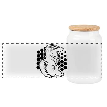Motif amusant de motocross - Boîte à biscuits avec couvercle en bois - blanc - Devant