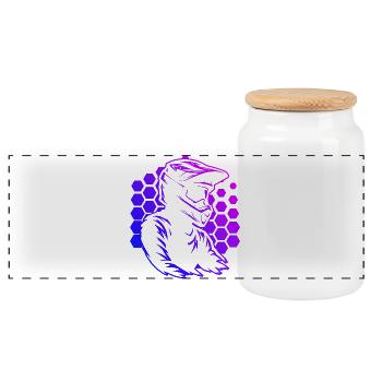 Motif minimaliste du motocross - Boîte à biscuits avec couvercle en bois - blanc - Devant