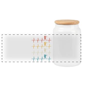 Archery Heartbeat Archery  - Panoramic Cookie Jar with Wooden Lid - white - Front