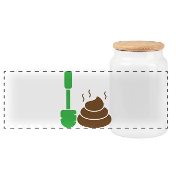 Marqueur vert rencontre émoticon de caca - Boîte à biscuits avec couvercle en bois - blanc - Devant