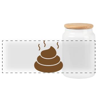 Pile d’émoticolines marron fumantes - Boîte à biscuits avec couvercle en bois - blanc - Devant