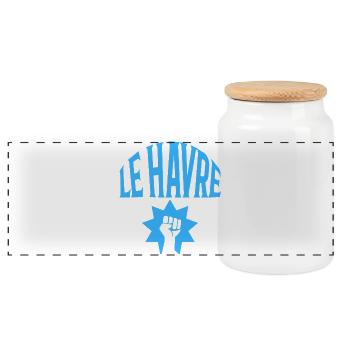 Le Havre - Boîte à biscuits avec couvercle en bois - blanc - Devant
