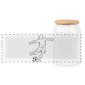 Vecteur de course des joueurs de dribble en football - Boîte à biscuits avec couvercle en bois - blanc - Devant