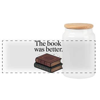 Das Buch war besser Dark Academia Reading Art - Panorama Keksdose mit Holzdeckel - Weiß - Vorne