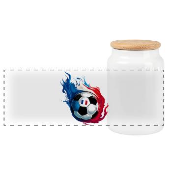 France France Football - Soccer - Panoramic Cookie Jar with Wooden Lid - white - Front