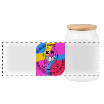 life is short. POP - Panoramic Cookie Jar with Wooden Lid - white - Front