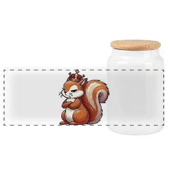 Squirrel Squirrel Squirrel Lover Rodent - Panoramic Cookie Jar with Wooden Lid - white - Front