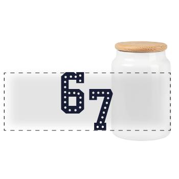Numéros lumineux 67 - Boîte à biscuits avec couvercle en bois - blanc - Devant