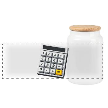 Carnival Costume Calculator Math Teacher - Panoramic Cookie Jar with Wooden Lid - white - Front