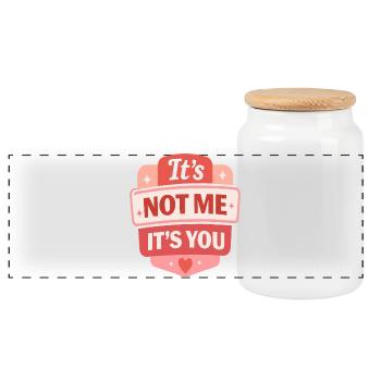 Ce n’est pas moi, c’est toi le badge rétro - Boîte à biscuits avec couvercle en bois - blanc - Devant