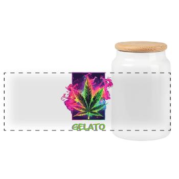 Gelato - Panorama Keksdose mit Holzdeckel - Weiß - Vorne
