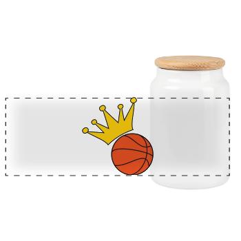 Basketball / Basketball / Basktet-Ball / Sports - Panoramic Cookie Jar with Wooden Lid - white - Front