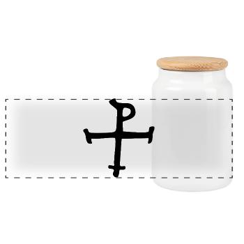 Sigil Mystic Cross - Panoramic Cookie Jar with Wooden Lid - white - Front