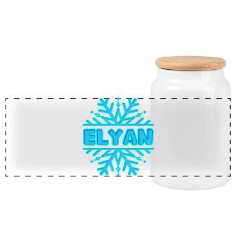 Elyan - Boîte à biscuits avec couvercle en bois - blanc - Devant