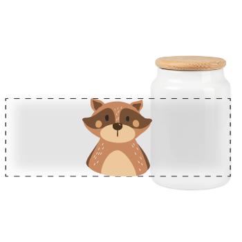 Illustration d'un raton laveur tout mignon - Boîte à biscuits avec couvercle en bois - blanc - Devant