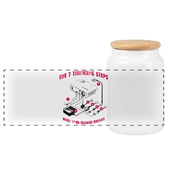 7 étapes de réflexion quand votre Beamer casse - Boîte à biscuits avec couvercle en bois - blanc - Devant