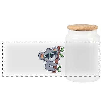 Koala Trendy Sunglasses - Panoramic Cookie Jar with Wooden Lid - white - Front