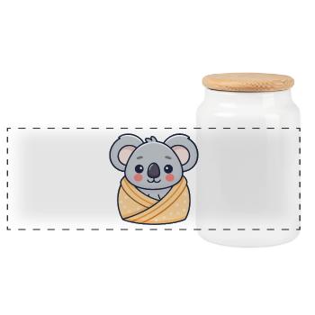 Koala cocon douillet pastel - Boîte à biscuits avec couvercle en bois - blanc - Devant