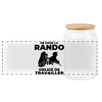 Guadeloupe Hiker Gift - Gwada Hiking T-Shirt - Panoramic Cookie Jar with Wooden Lid - white - Front