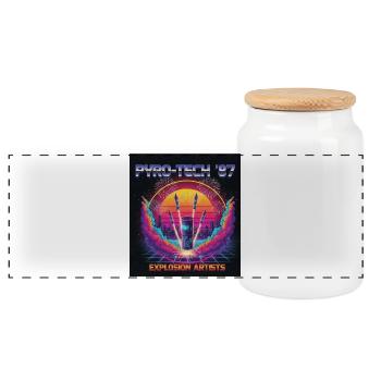 Cyber Pyro - Panoramic Cookie Jar with Wooden Lid - white - Front