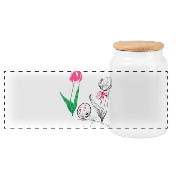  Ostern - Panorama Keksdose mit Holzdeckel - Weiß - Vorne