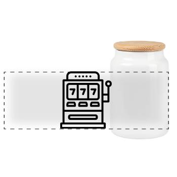 Casino - Boîte à biscuits avec couvercle en bois - blanc - Devant