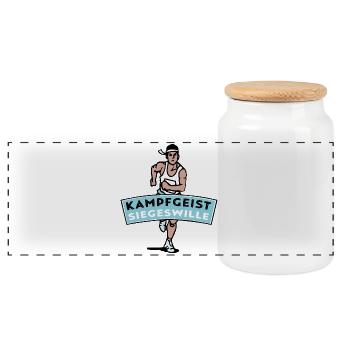 Volonté combative de gagner - marathonien - Boîte à biscuits avec couvercle en bois - blanc - Devant